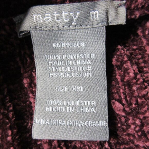 MATTY M Cable Knit Open Front Cardigan Sweater Sz XXL Port Wine Burgundy Red NEW - Picture 5 of 7